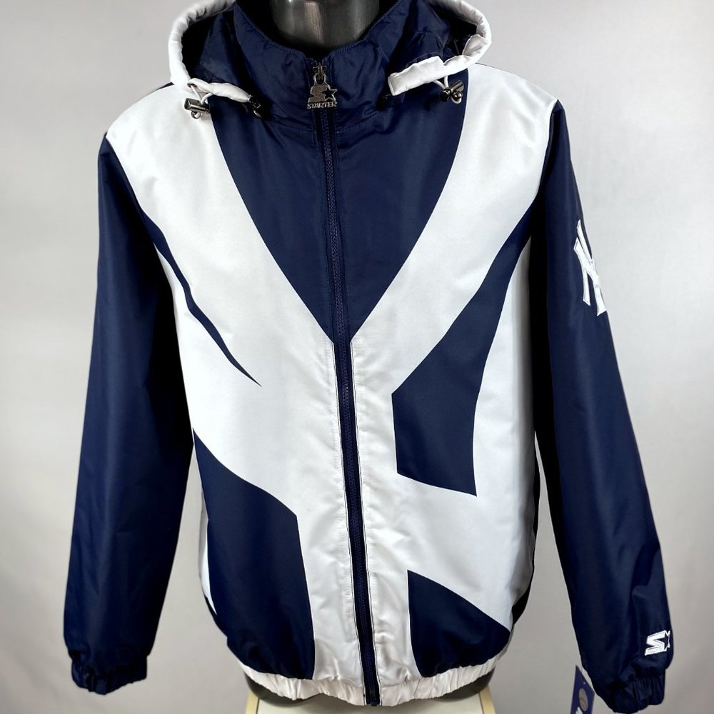 NEW YORK YANKEES Full Zip STARTER: BIG LOGO  Hooded Jacket